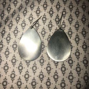 Brushed Silver Teardrop Earrings!